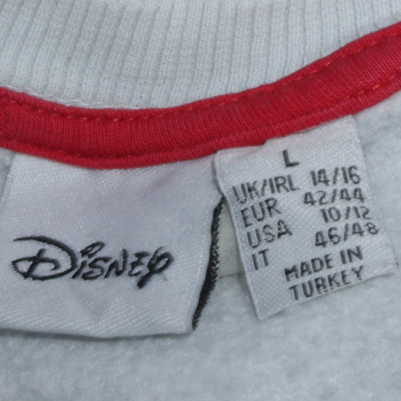 Disney Women White Minnie & Mickey Cotton Fleece Sweatshirt L 14/16