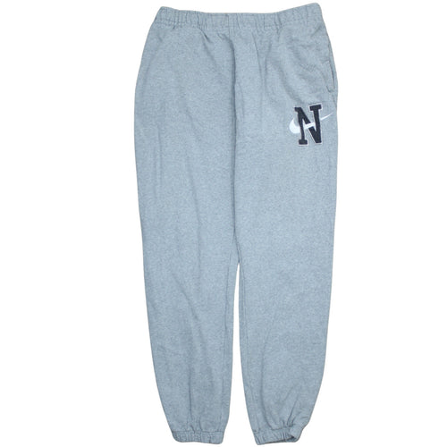 Nike Women Grey Cotton Pullover Sweatshirt L Hooded Activewear