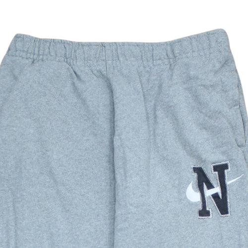 Nike Women Grey Cotton Pullover Sweatshirt L Hooded Activewear