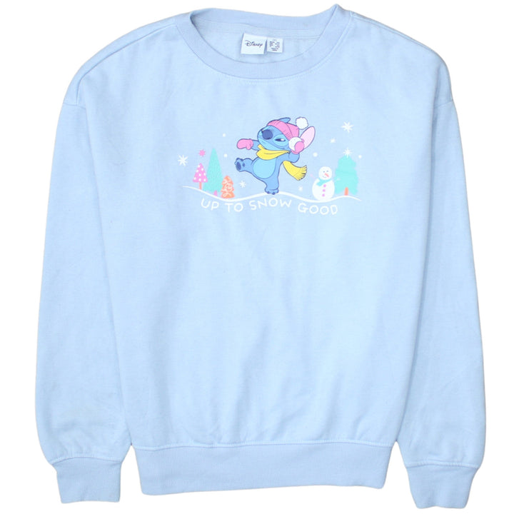 Disney Primark Women Blue Stitch Sweatshirt 2XS Pullover Crew Neck