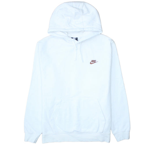 Nike Men's White L Pullover Hoodie Fleece Logo Sweatshirt