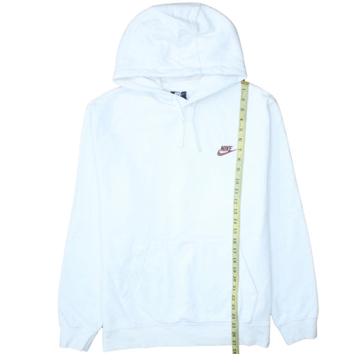 Nike Men's White L Pullover Hoodie Fleece Logo Sweatshirt