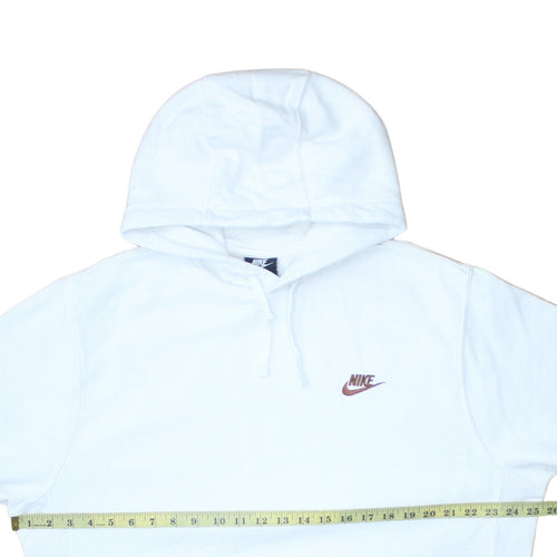 Nike Men's White L Pullover Hoodie Fleece Logo Sweatshirt