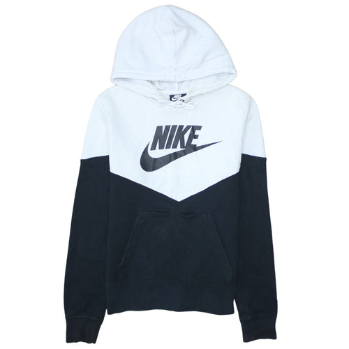 Nike Men's Black White Pullover Hoodie Size S Graphic Logo Fleece