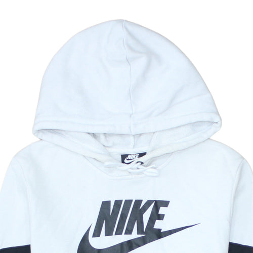 Nike Men's Black White Pullover Hoodie Size S Graphic Logo Fleece
