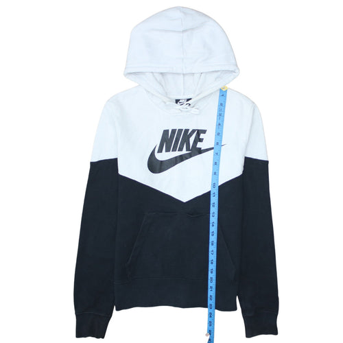 Nike Men's Black White Pullover Hoodie Size S Graphic Logo Fleece
