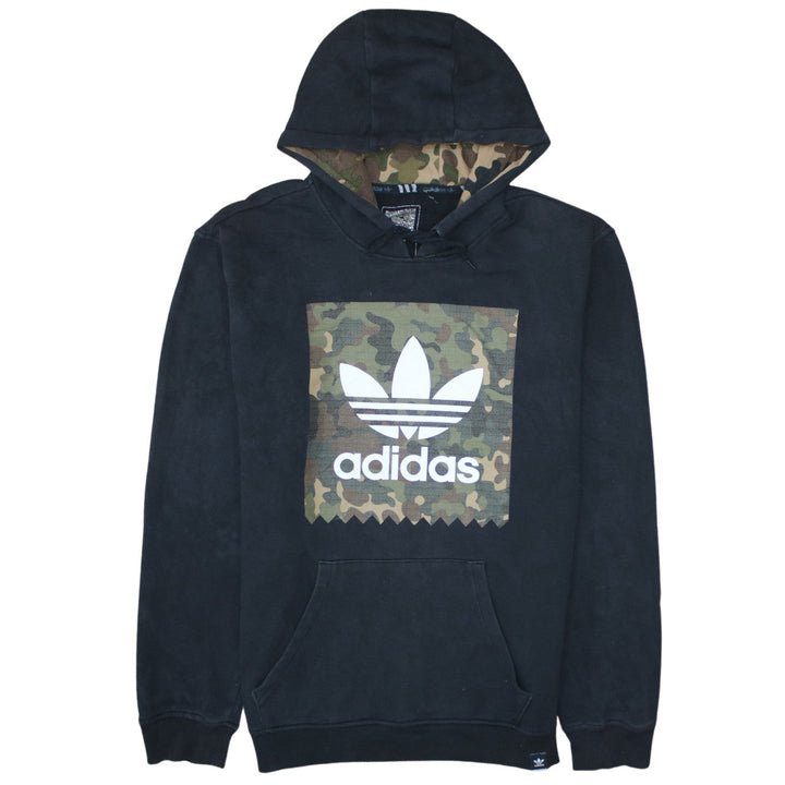 Adidas Men’s Black Camouflage Trefoil Logo Pullover Hoodie Size S
