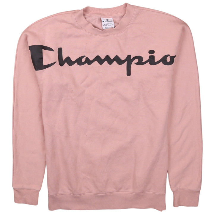 Champion Boys Pink XL Sweatshirt - Crew Neck Logo Print Casual Top