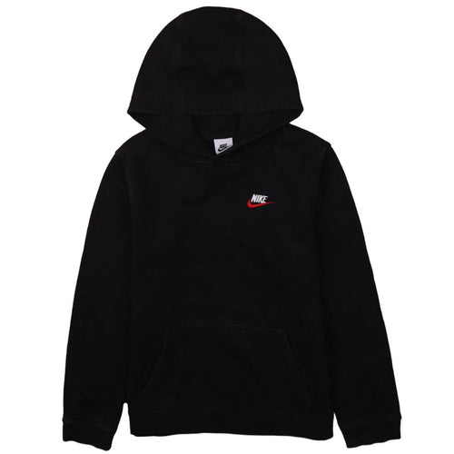 Nike Boys Black XL Pullover Hoodie with Red Swoosh Logo