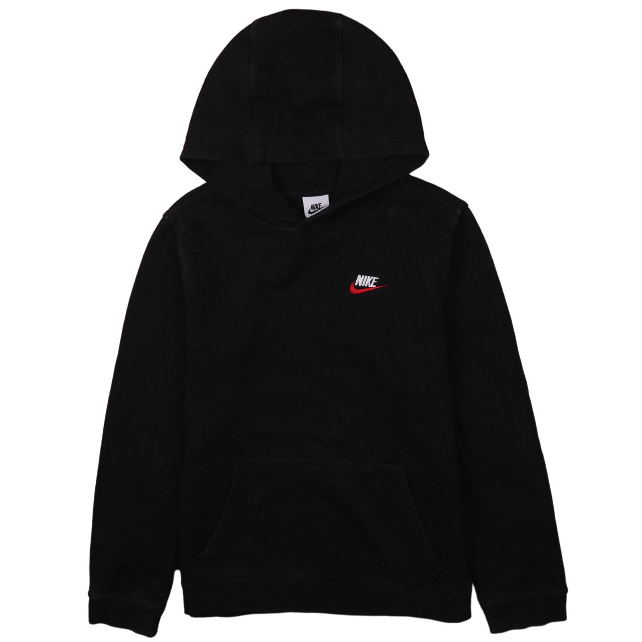 Nike Boys Black XL Pullover Hoodie with Red Swoosh Logo