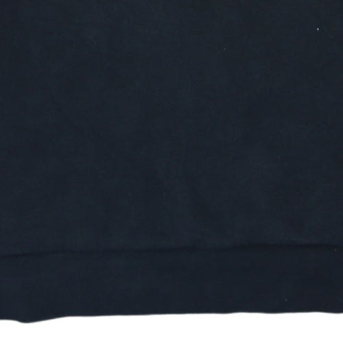 Adidas Men's Black Small Crew Neck Cotton Blend Logo Sweatshirt