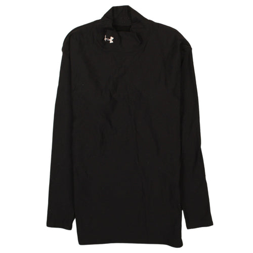 Under Armour Womens Black Long Sleeve Mock Neck Athletic Top Size L