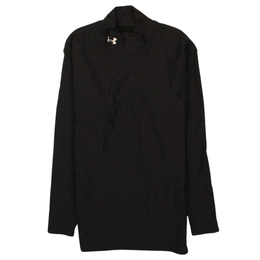 Under Armour Womens Black Long Sleeve Mock Neck Athletic Top Size L