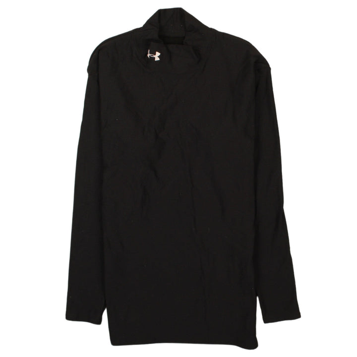 Under Armour Womens Black Long Sleeve Mock Neck Athletic Top Size L
