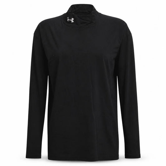 Under Armour Womens Black Long Sleeve Mock Neck Athletic Top Size L