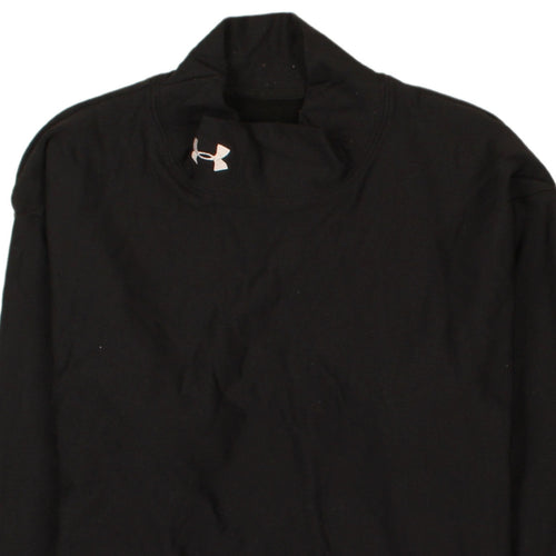 Under Armour Womens Black Long Sleeve Mock Neck Athletic Top Size L