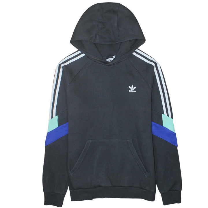 Adidas Boys Black Colourblock Pullover Hoodie Size 14-15 Years