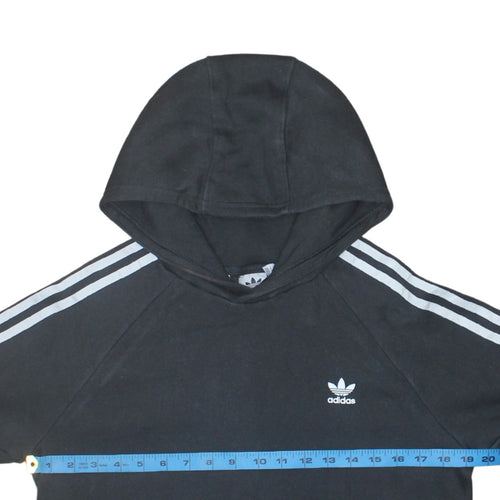 Adidas Boys Black Colourblock Pullover Hoodie Size 14-15 Years