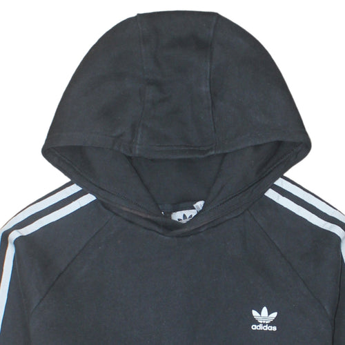Adidas Boys Black Colourblock Pullover Hoodie Size 14-15 Years