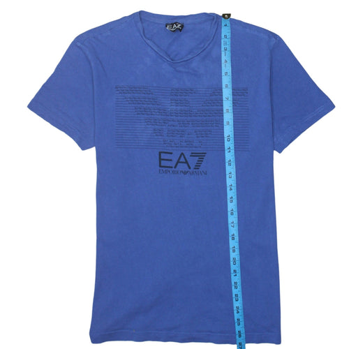 Emporio Armani EA7 Men's Blue Cotton Crew Neck T-Shirt Size M