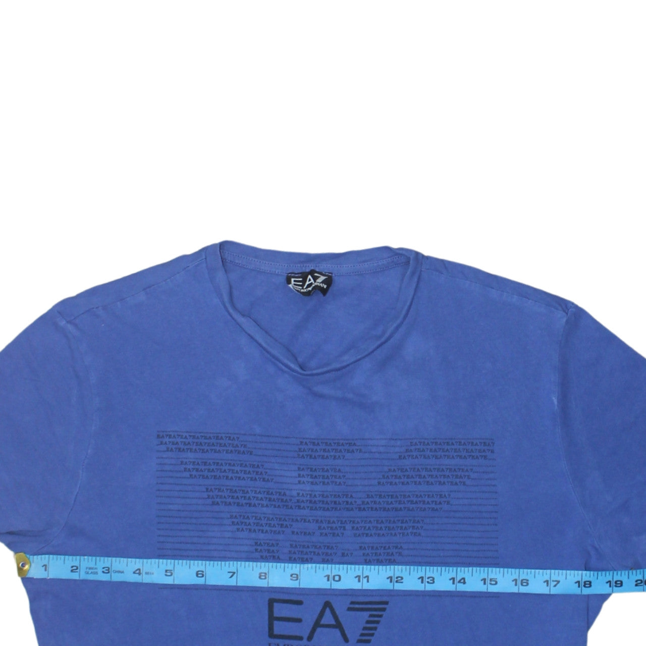 Emporio Armani EA7 Men's Blue Cotton Crew Neck T-Shirt Size M