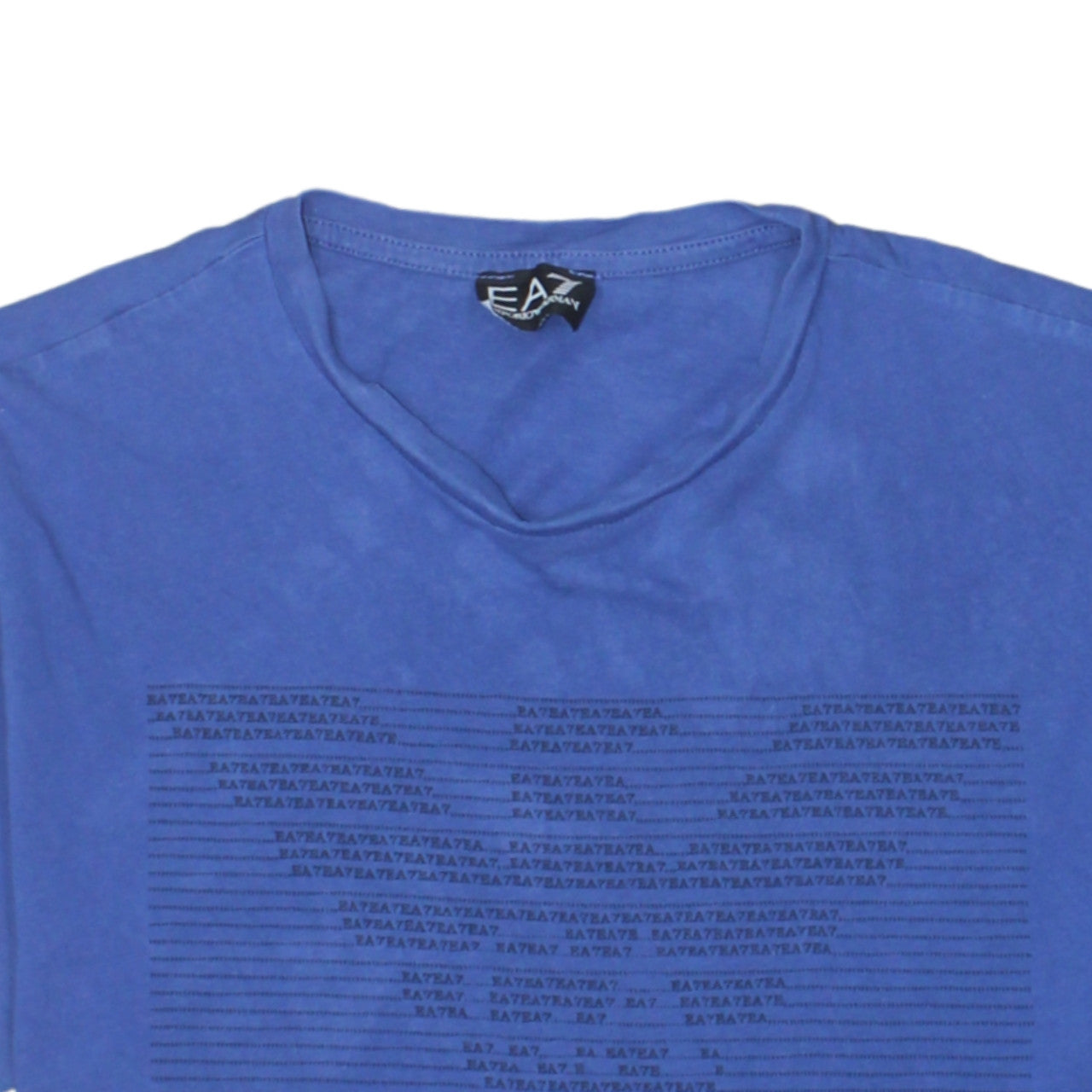 Emporio Armani EA7 Men's Blue Cotton Crew Neck T-Shirt Size M