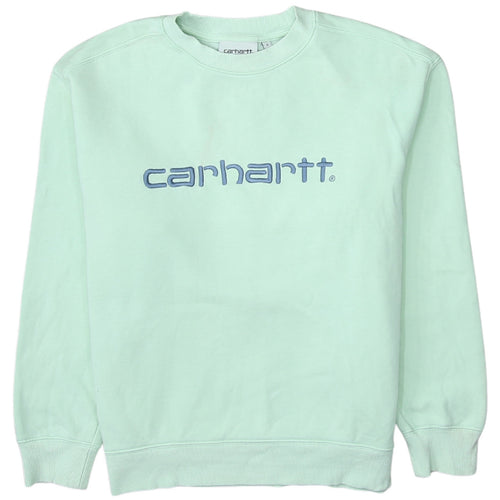 Carhartt Men's Green Small Embroidered Logo Pullover Sweatshirt