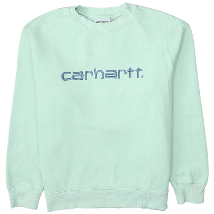 Carhartt Men's Green Small Embroidered Logo Pullover Sweatshirt