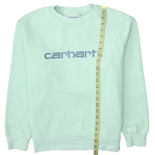 Carhartt Men's Green Small Embroidered Logo Pullover Sweatshirt