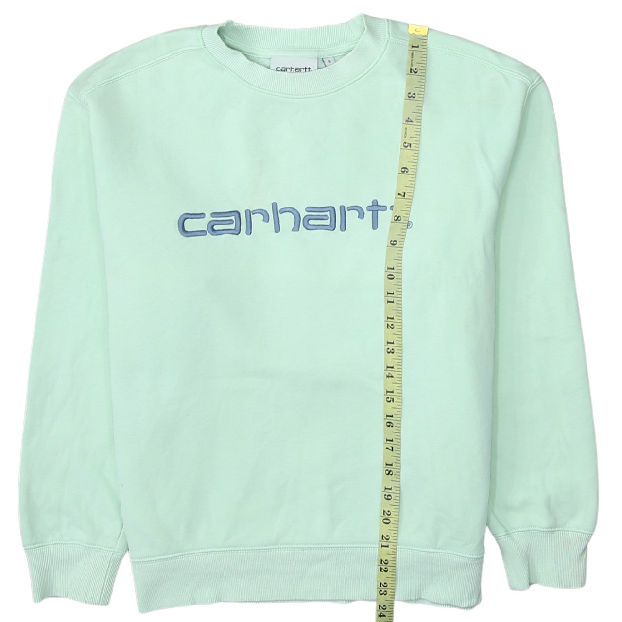 Carhartt Men's Green Small Embroidered Logo Pullover Sweatshirt