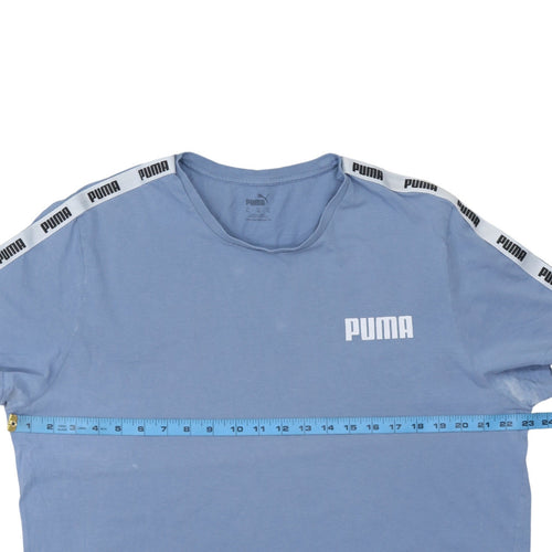 Puma Men's Blue XL Crew Neck Logo Sports T-Shirt