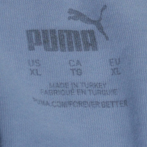 Puma Men's Blue XL Crew Neck Logo Sports T-Shirt