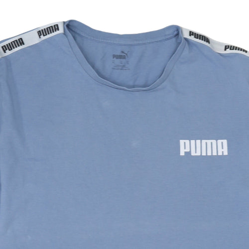 Puma Men's Blue XL Crew Neck Logo Sports T-Shirt