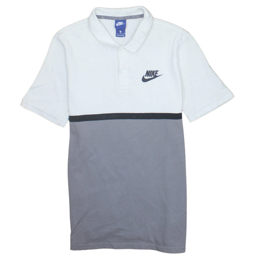 Nike Men's White Colourblock Cotton Polo Shirt Size M