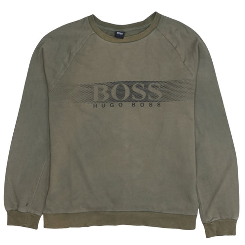 Hugo Boss Men's Green Logo Crew Neck Sweatshirt Size M