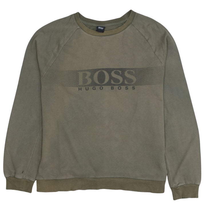 Hugo Boss Men's Green Logo Crew Neck Sweatshirt Size M