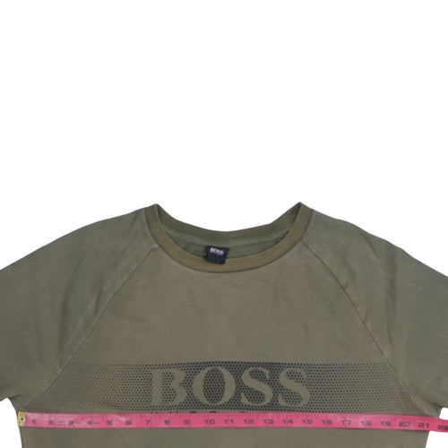 Hugo Boss Men's Green Logo Crew Neck Sweatshirt Size M