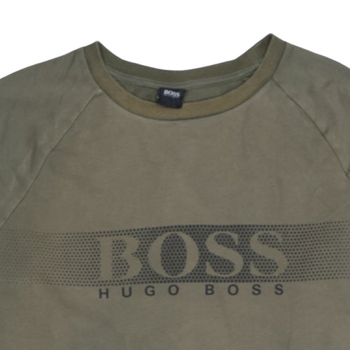 Hugo Boss Men's Green Logo Crew Neck Sweatshirt Size M