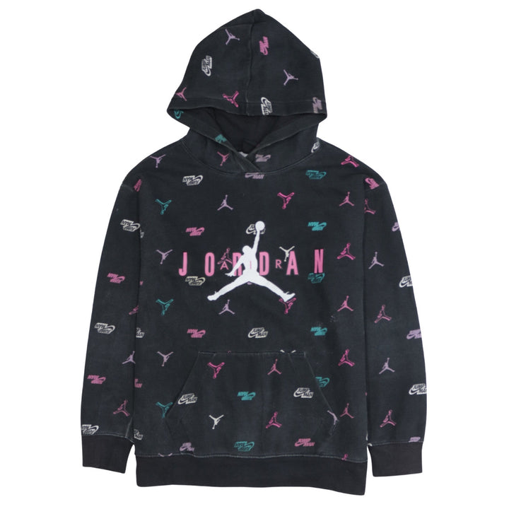 Jordan Girls Black 13-14 Years Pullover Hoodie Jumpman Logo Fleece