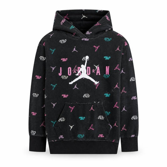 Jordan Girls Black 13-14 Years Pullover Hoodie Jumpman Logo Fleece