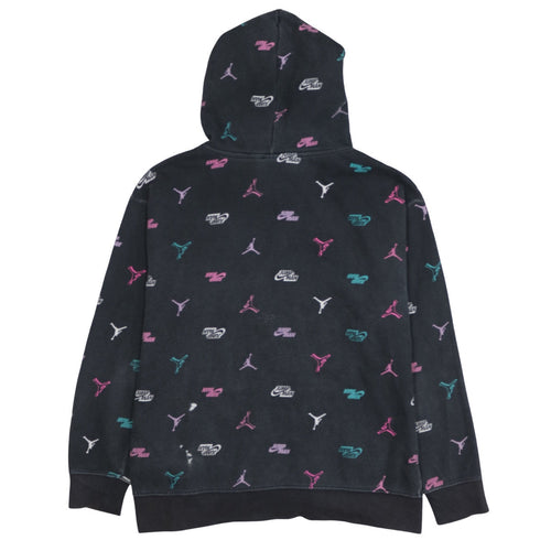 Jordan Girls Black 13-14 Years Pullover Hoodie Jumpman Logo Fleece