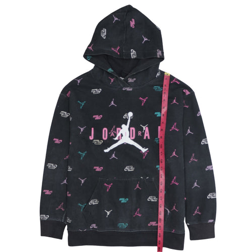 Jordan Girls Black 13-14 Years Pullover Hoodie Jumpman Logo Fleece