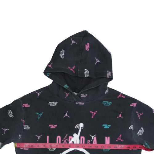 Jordan Girls Black 13-14 Years Pullover Hoodie Jumpman Logo Fleece