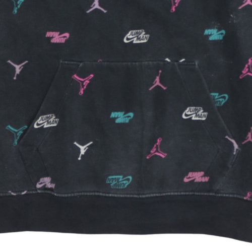 Jordan Girls Black 13-14 Years Pullover Hoodie Jumpman Logo Fleece