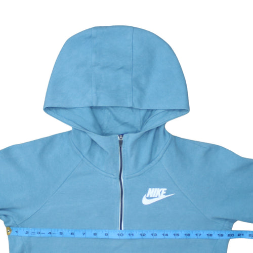 Nike Womens Blue 1/2 Zip Hooded Pullover Sweatshirt Size M