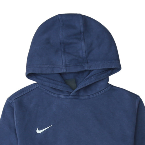 Nike Boys Navy Blue Pullover Hoodie XL 13-15 Years Cotton Fleece Sweatshirt