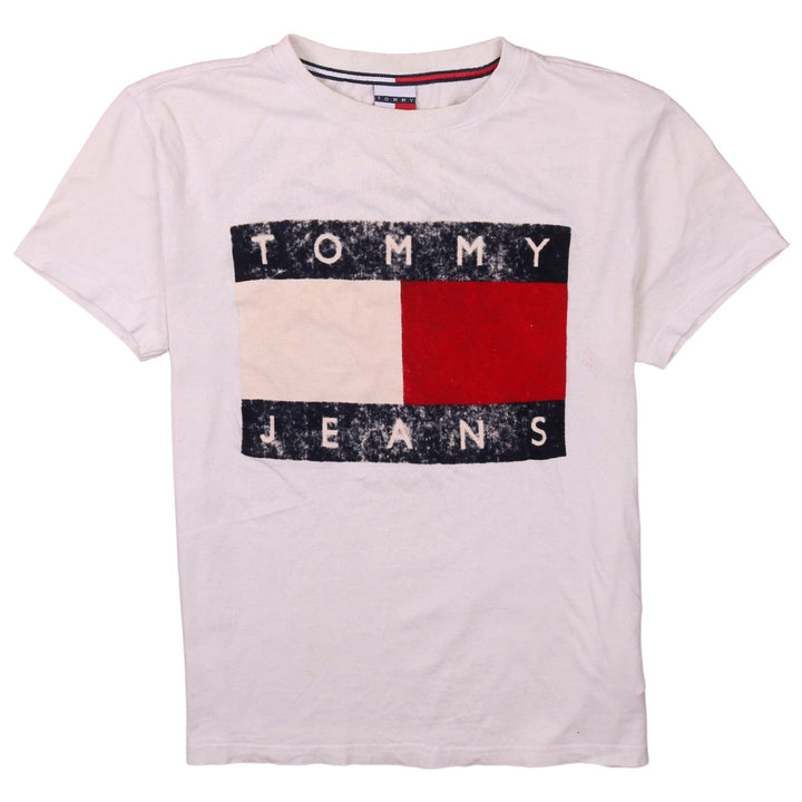 Tommy Jeans Men's White Small Graphic Logo Cotton T-Shirt