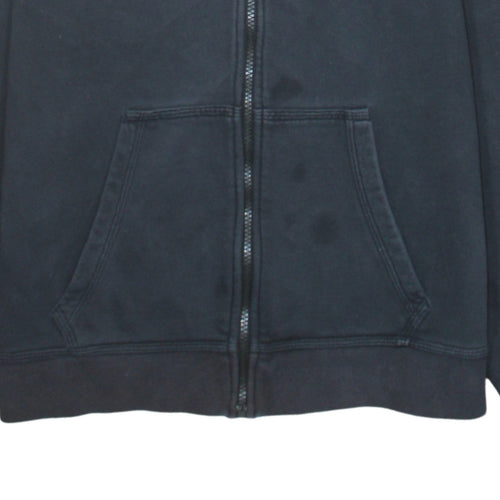 Nike Men's Black Full Zip Hoodie Small Logo Fleece Sweatshirt