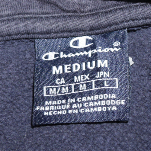 Champion Men’s Blue Full Zip Hoodie Medium Cotton Blend