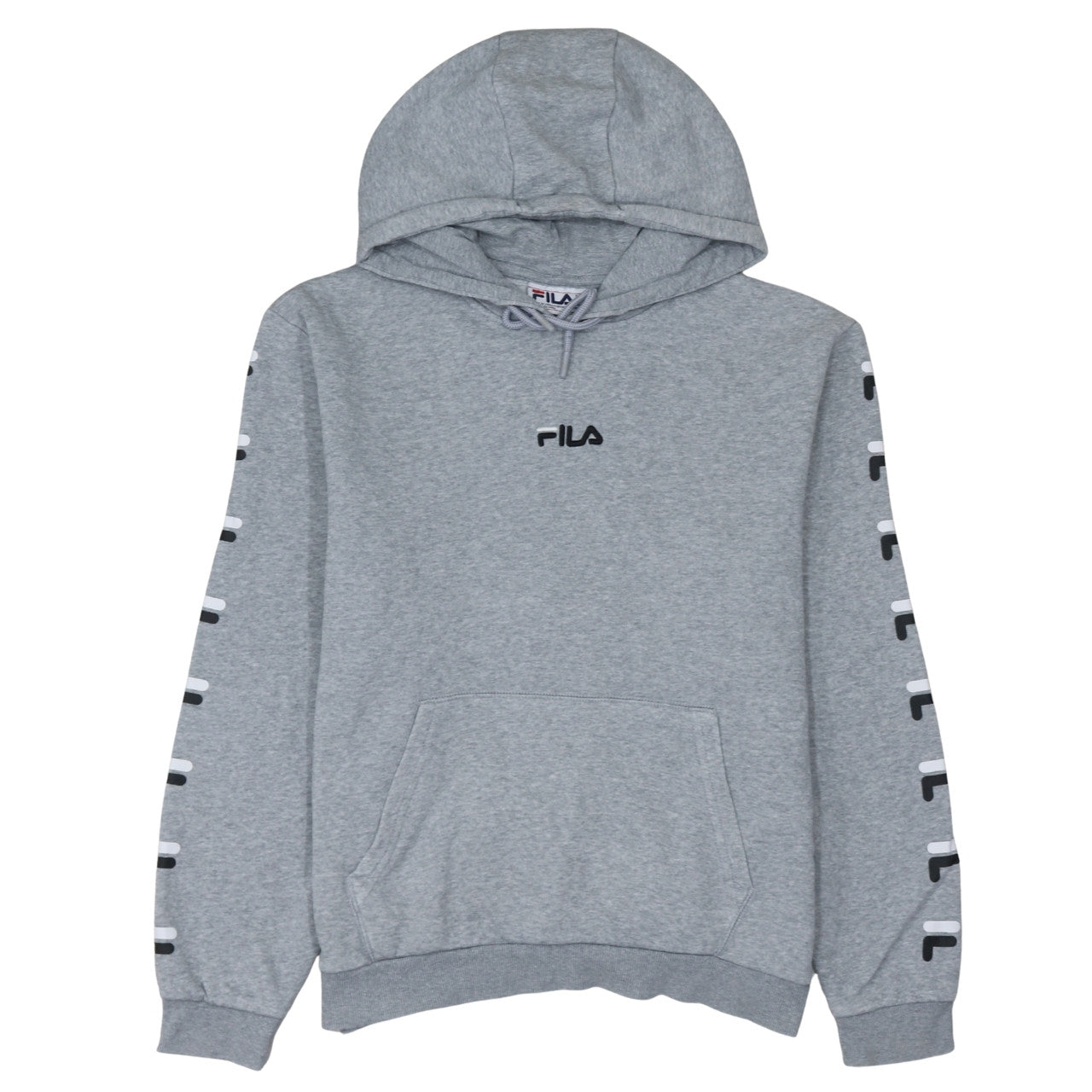 Fila Men's Grey Pullover Hoodie M Regular Fit Logo Sportswear
